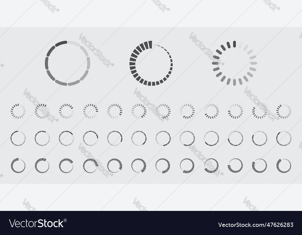 Circular Loading-Puffering-Symbole Set vector image Circular Loading-Puffering-Symbole Set