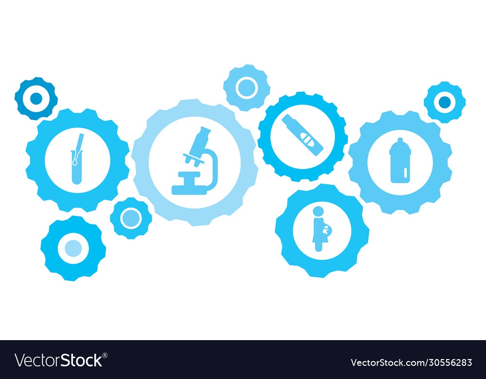 Connected gears and icons for logistic Vector Image Connected gears and icons for logistic