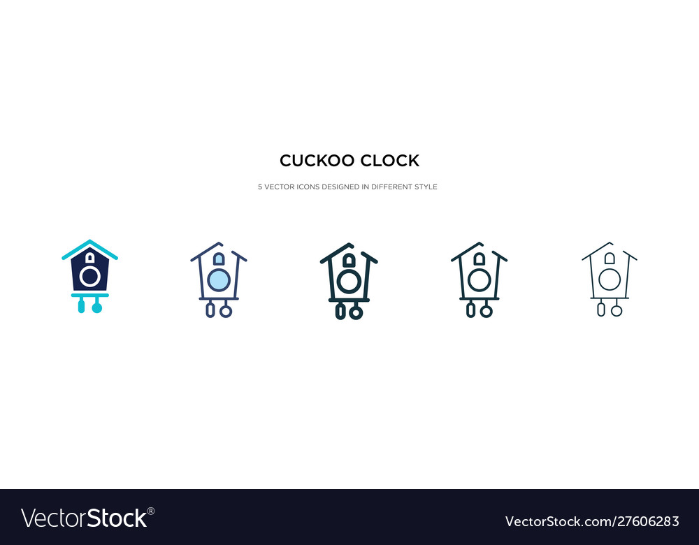 Cuckoo clock icon in different style two colored vector image Cuckoo clock icon in different style two colored