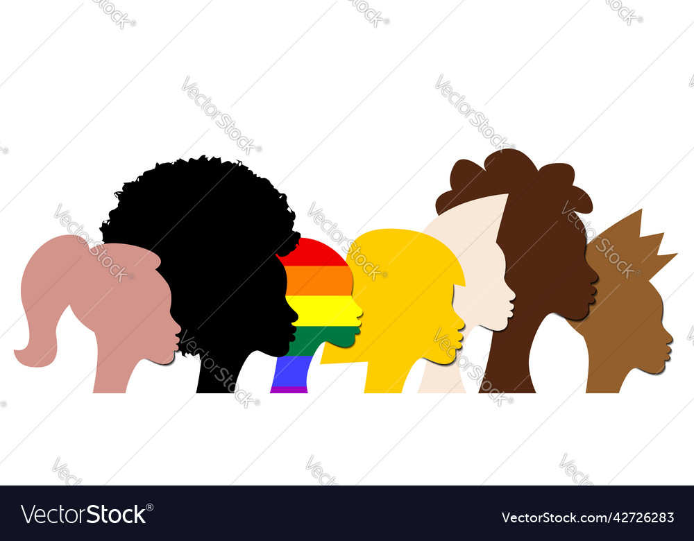 Inclusion and diversity silhouettes of people