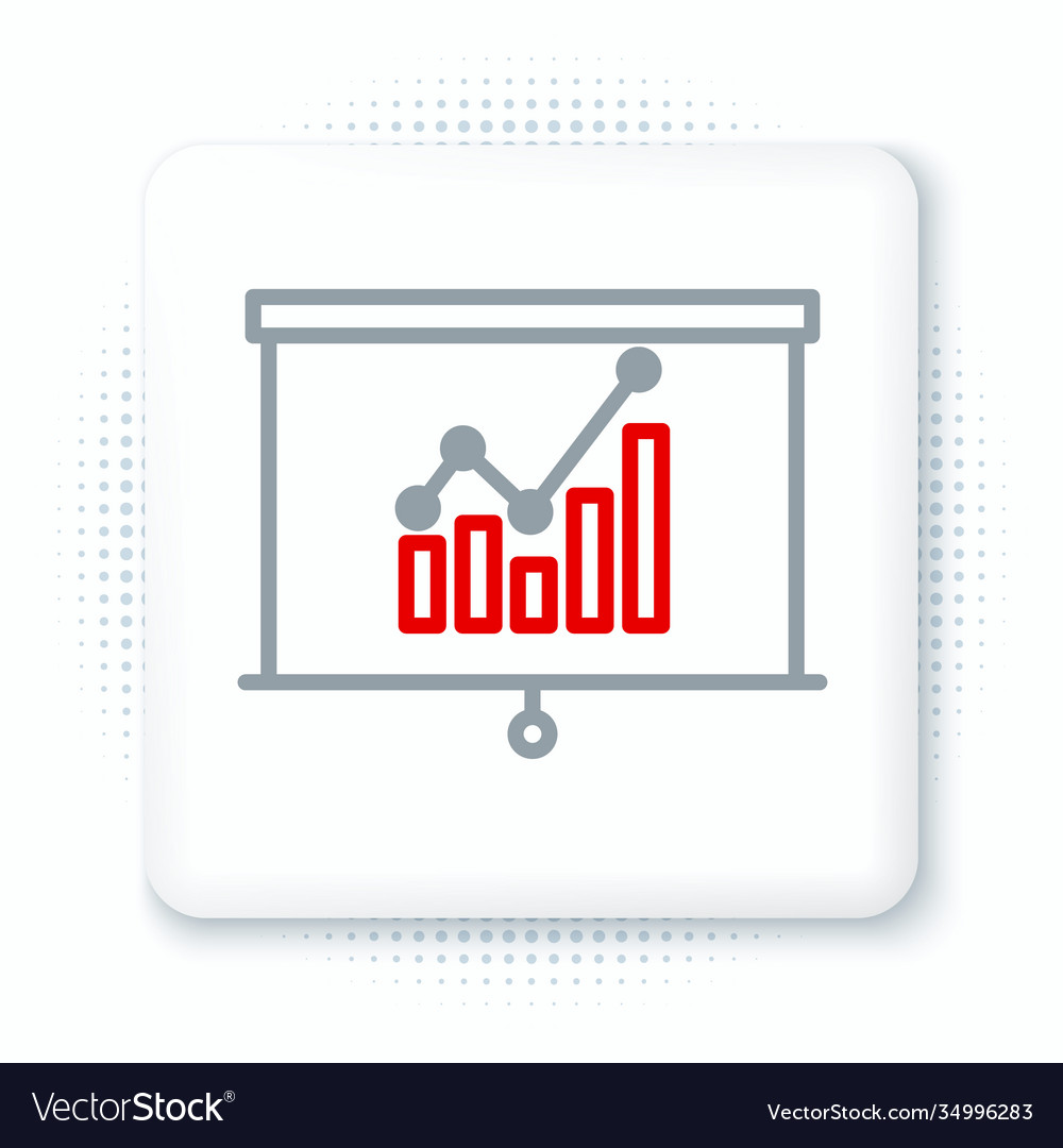 Line board with graph chart icon isolated on white vector image Line board with graph chart icon isolated on white