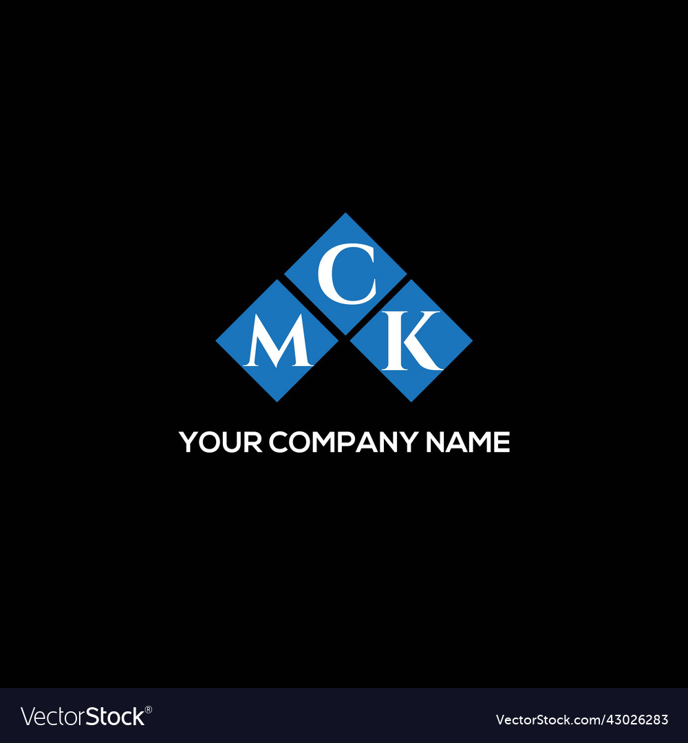 Mck letter logo design on black background