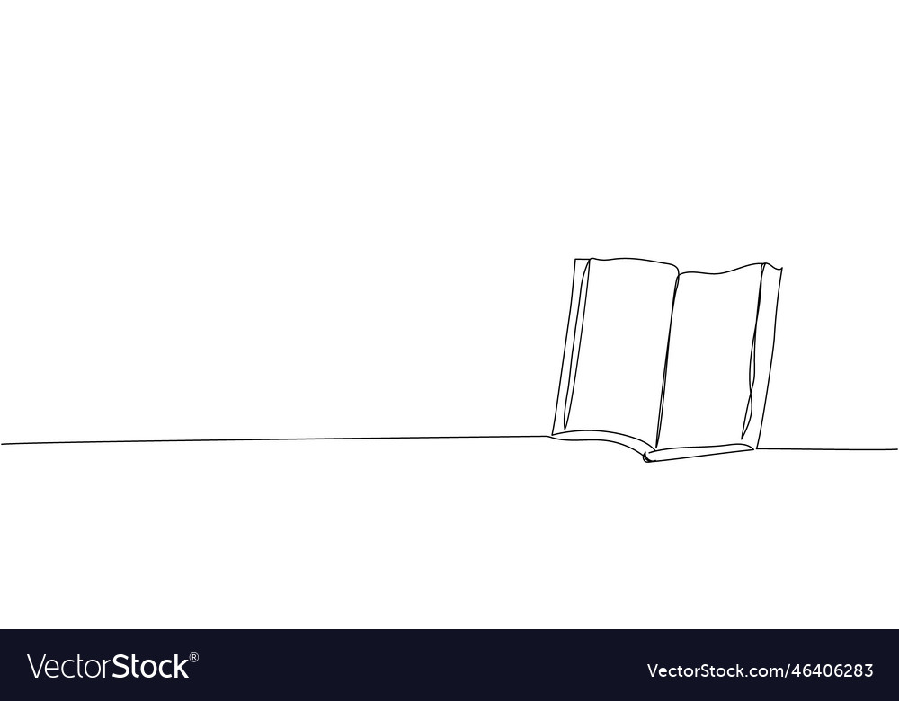 Open small notepad one line art continuous vector image Open small notepad one line art continuous