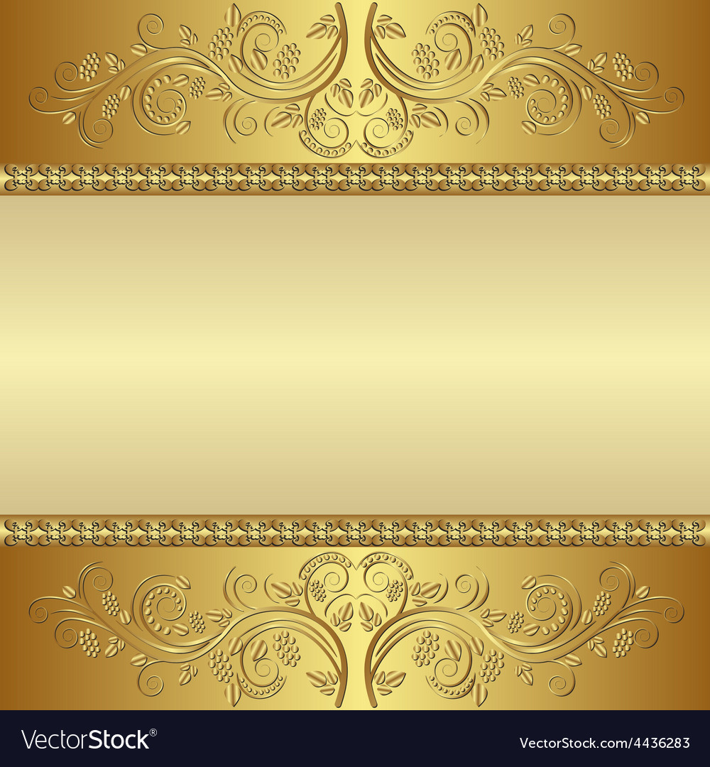 Ornate golden background Royalty Free Vector Image