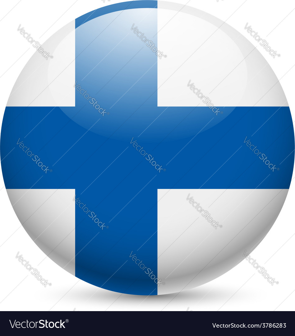 Round glossy icon of finland