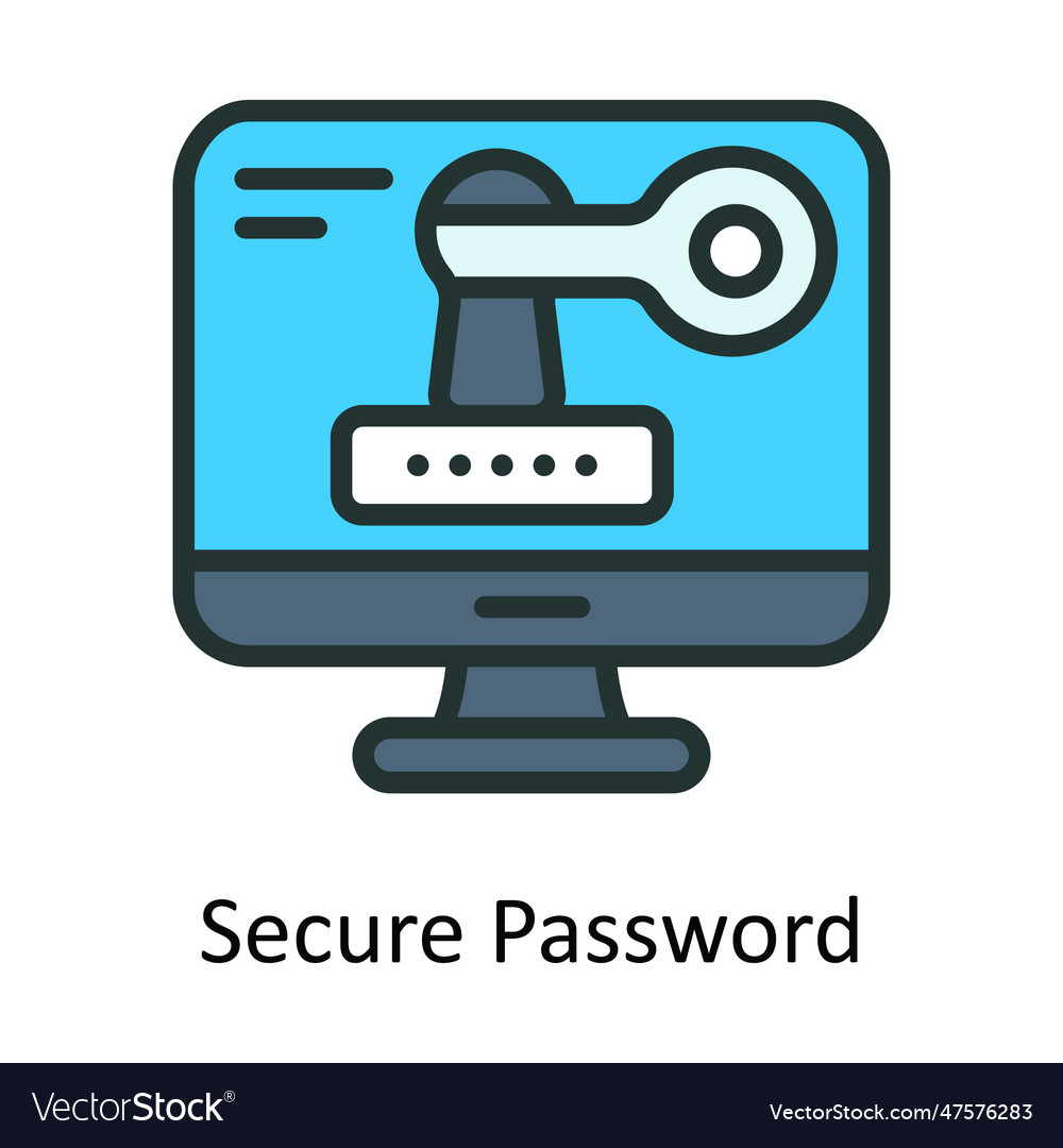 Secure password fill outline icon design il