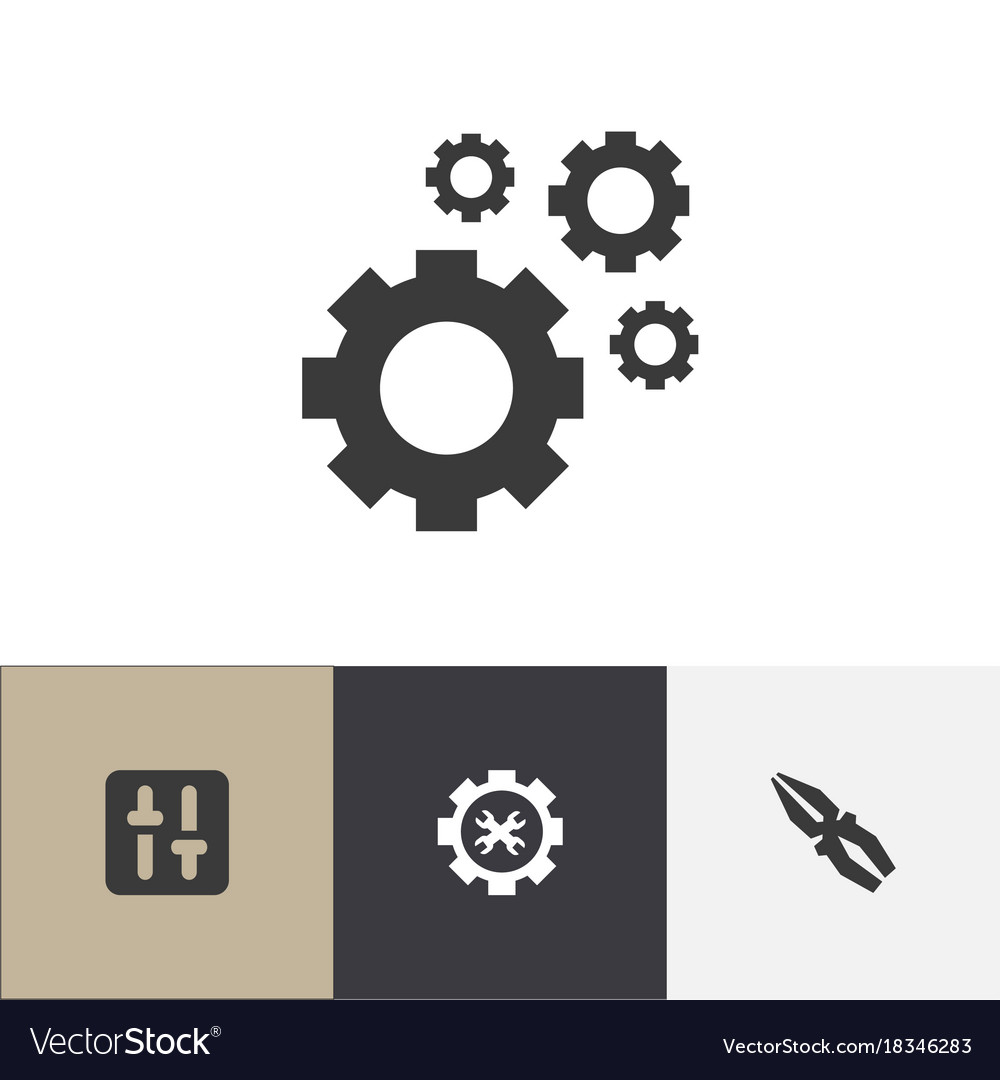 Set of 4 editable toolkit icons includes symbols