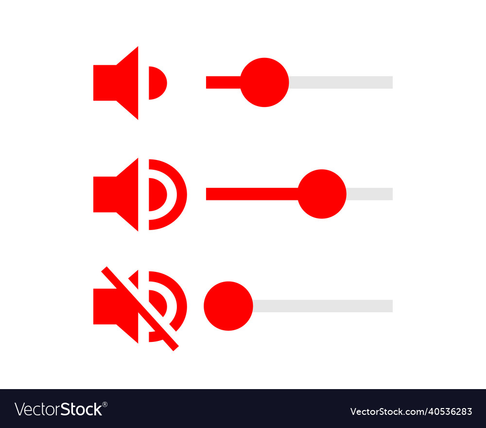 Sound volume button with slider icons audio vector image Sound volume button with slider icons audio