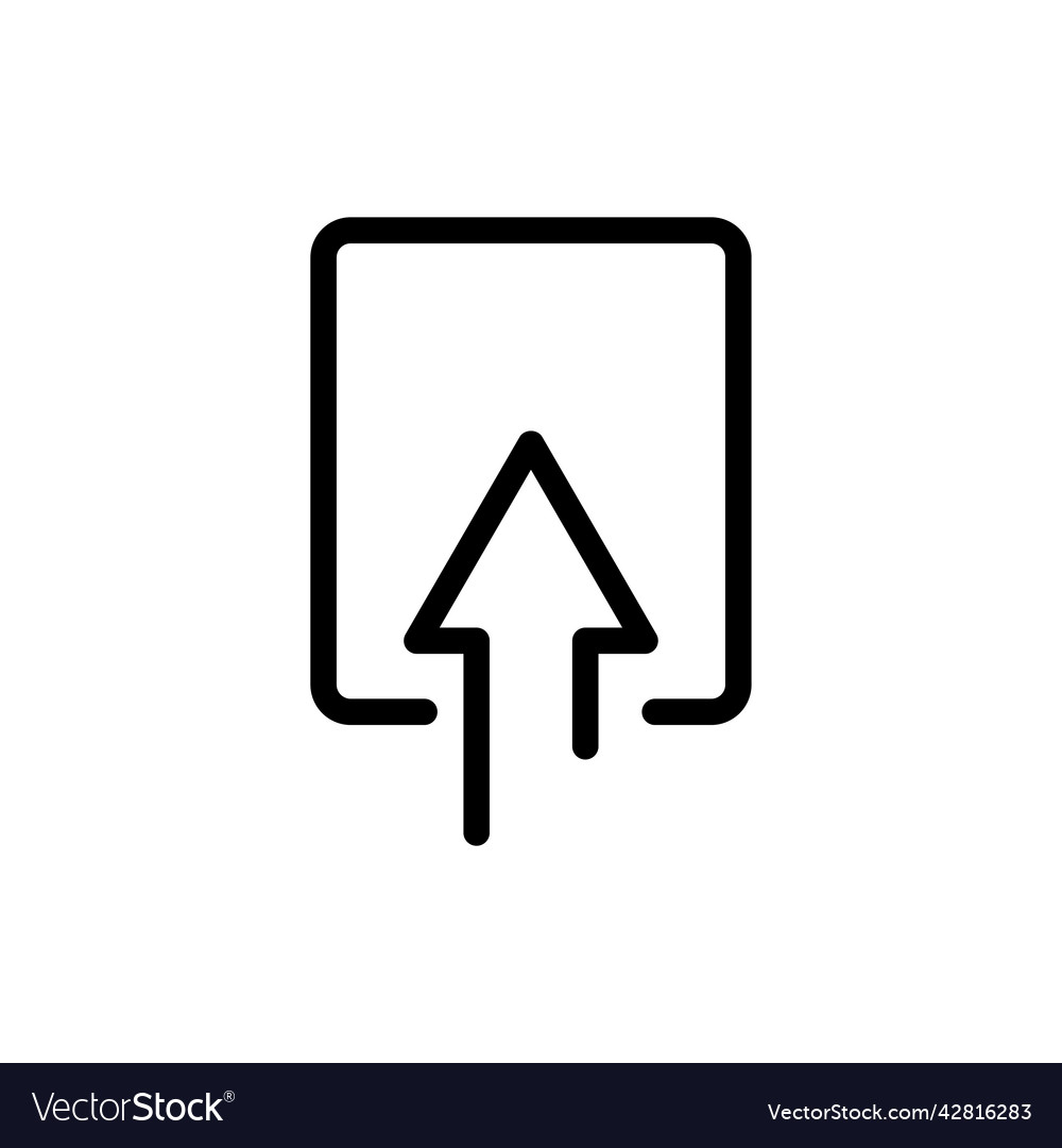 Up arrow icon with rectangle suitable for upload vector image Up arrow icon with rectangle suitable for upload