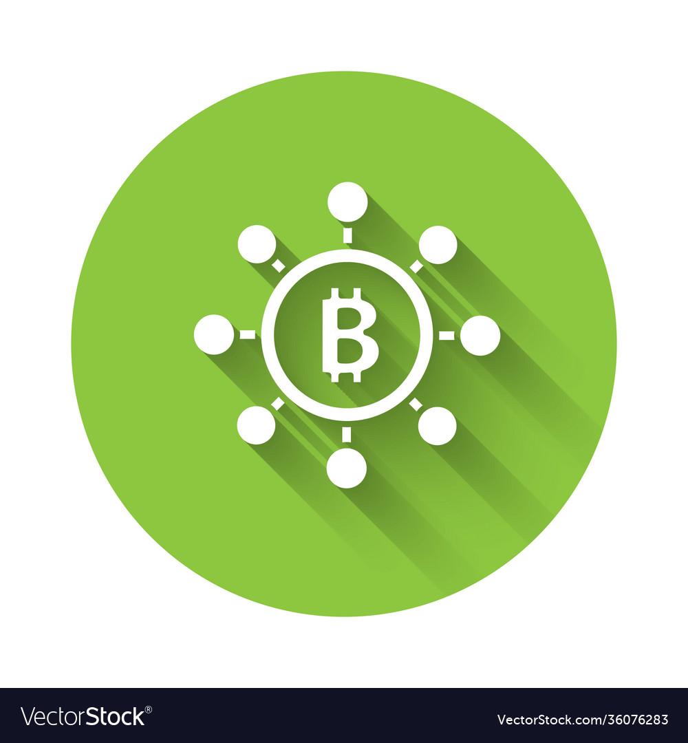 White blockchain technology bitcoin icon isolated