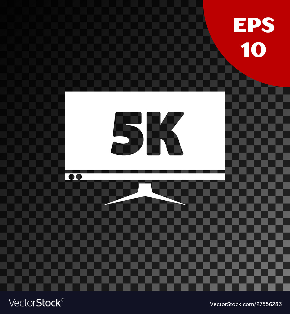 White computer pc monitor display with 5k video