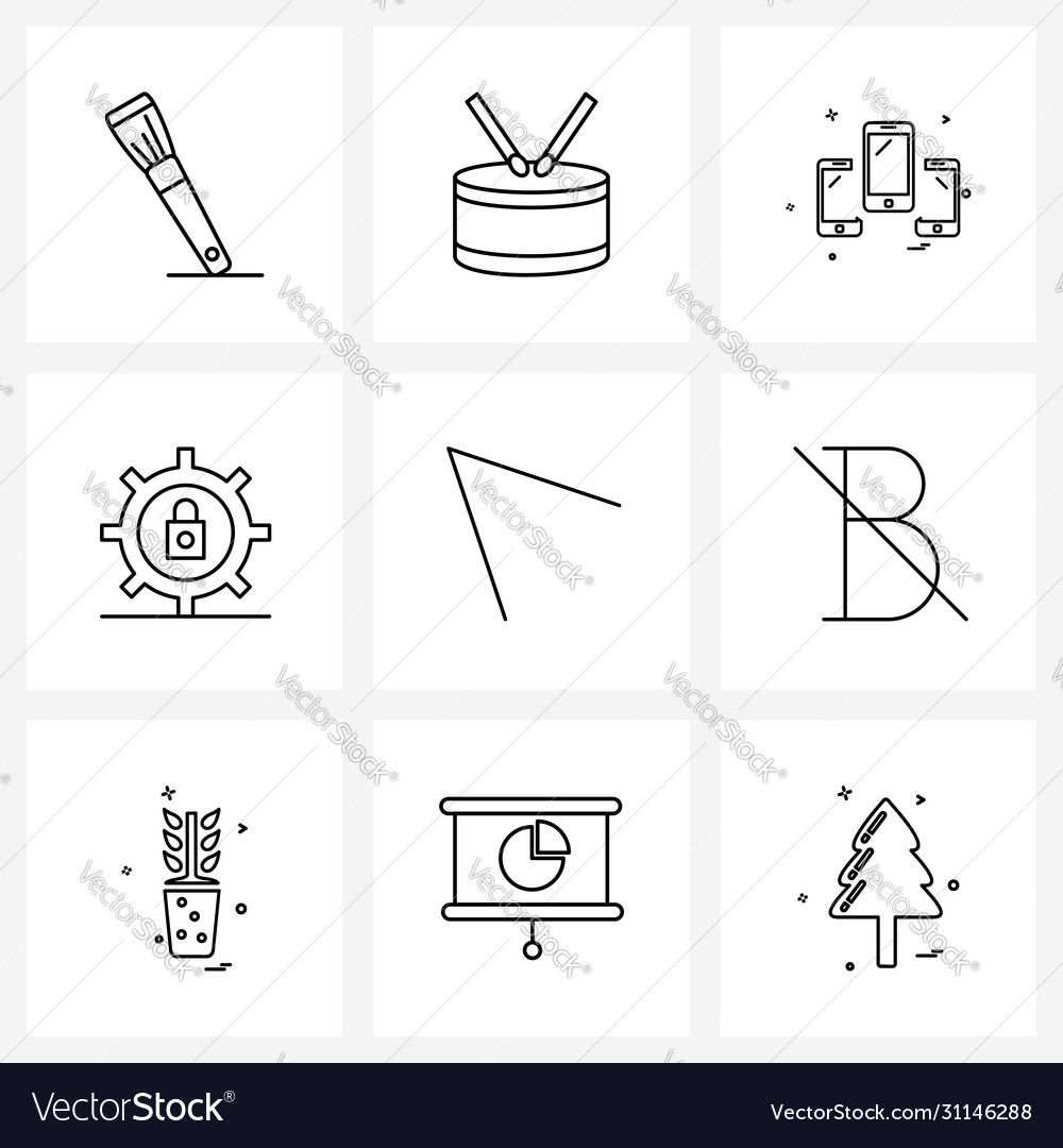 9 universal line icons for web and mobile arrow