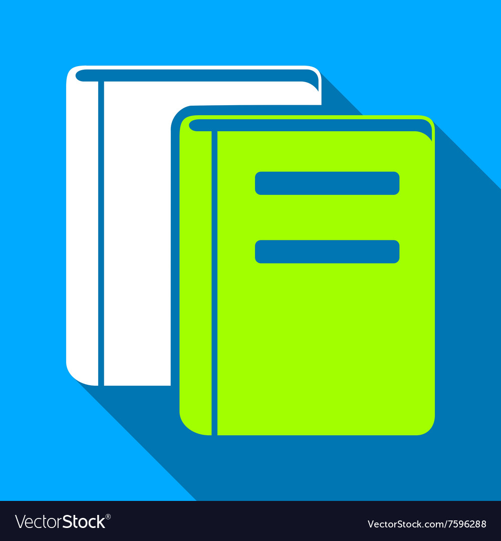 Books Flat Long Shadow Square Icon Royalty Free Vector Image