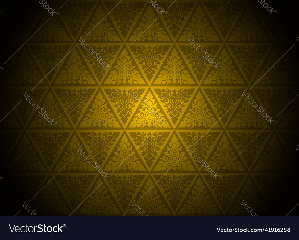 Damask style thai art pattern background triangle vector image Damask style thai art pattern background triangle