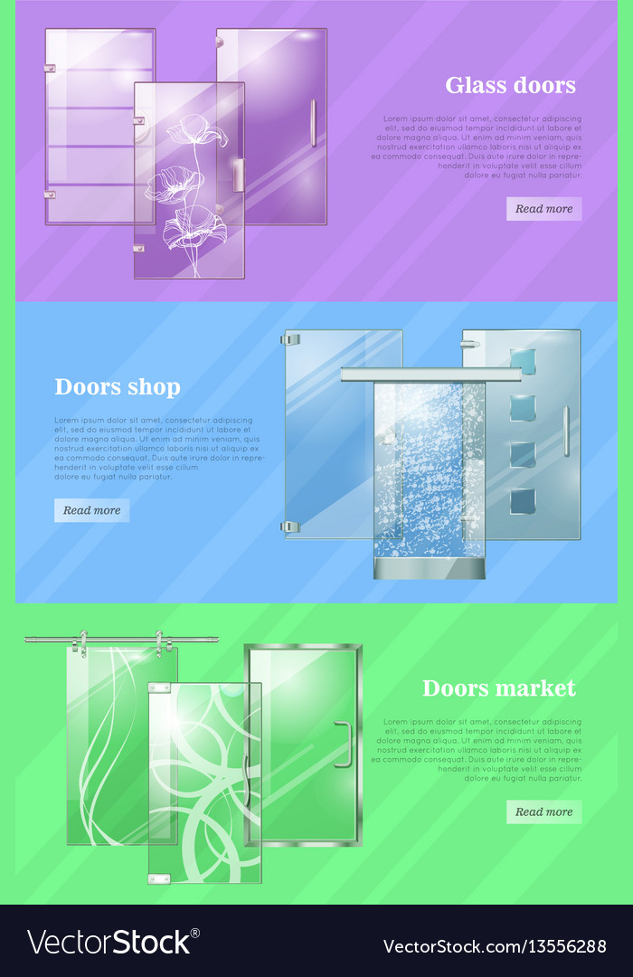 Glass Doors Shops And Markets Colourful Web Banner