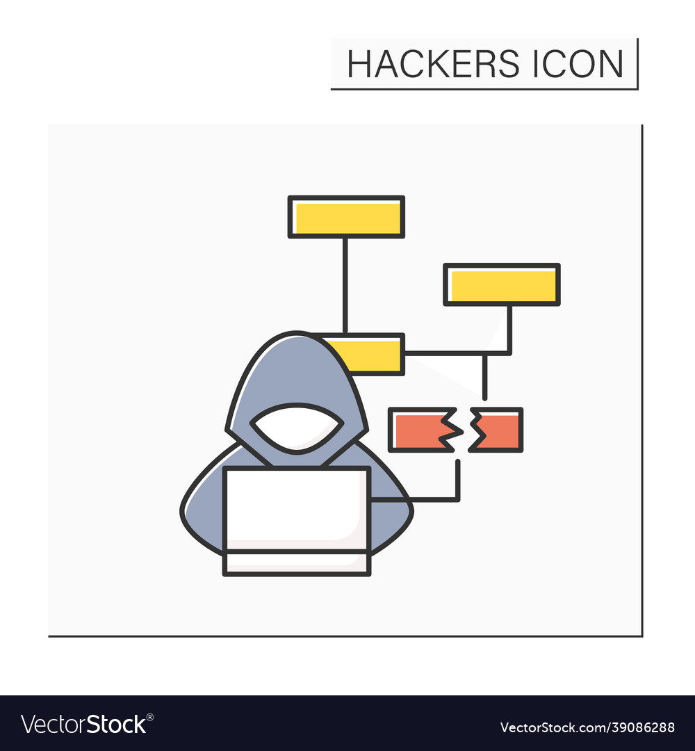 Hacker color icon vector image Hacker color icon