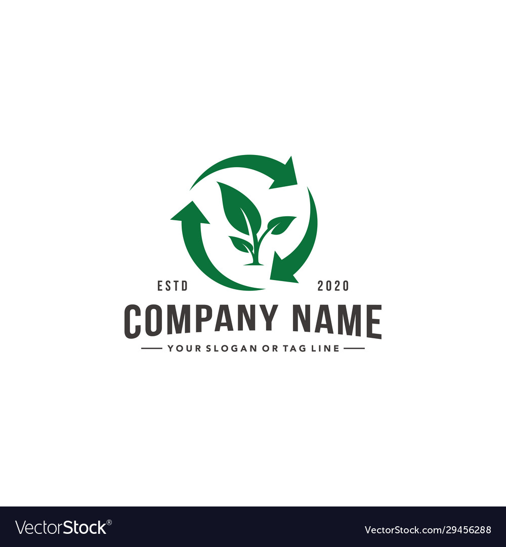 Leaf recycling logo t Royalty Free Vector Image