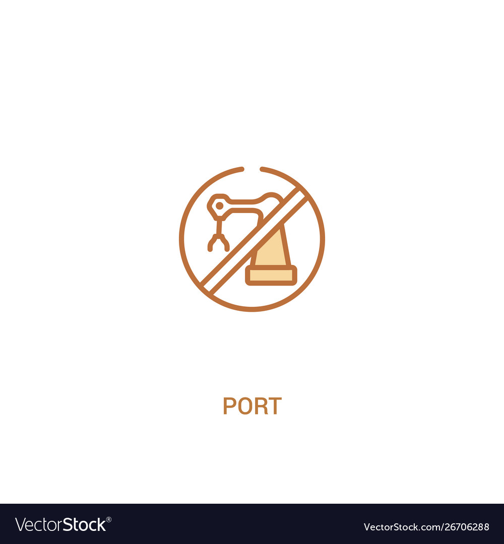Port concept 2 colored icon simple line element