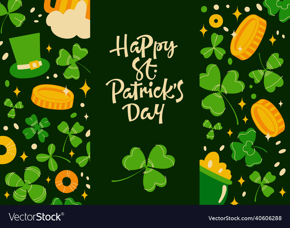 Postcard for religious irish holiday as saint Vector Image