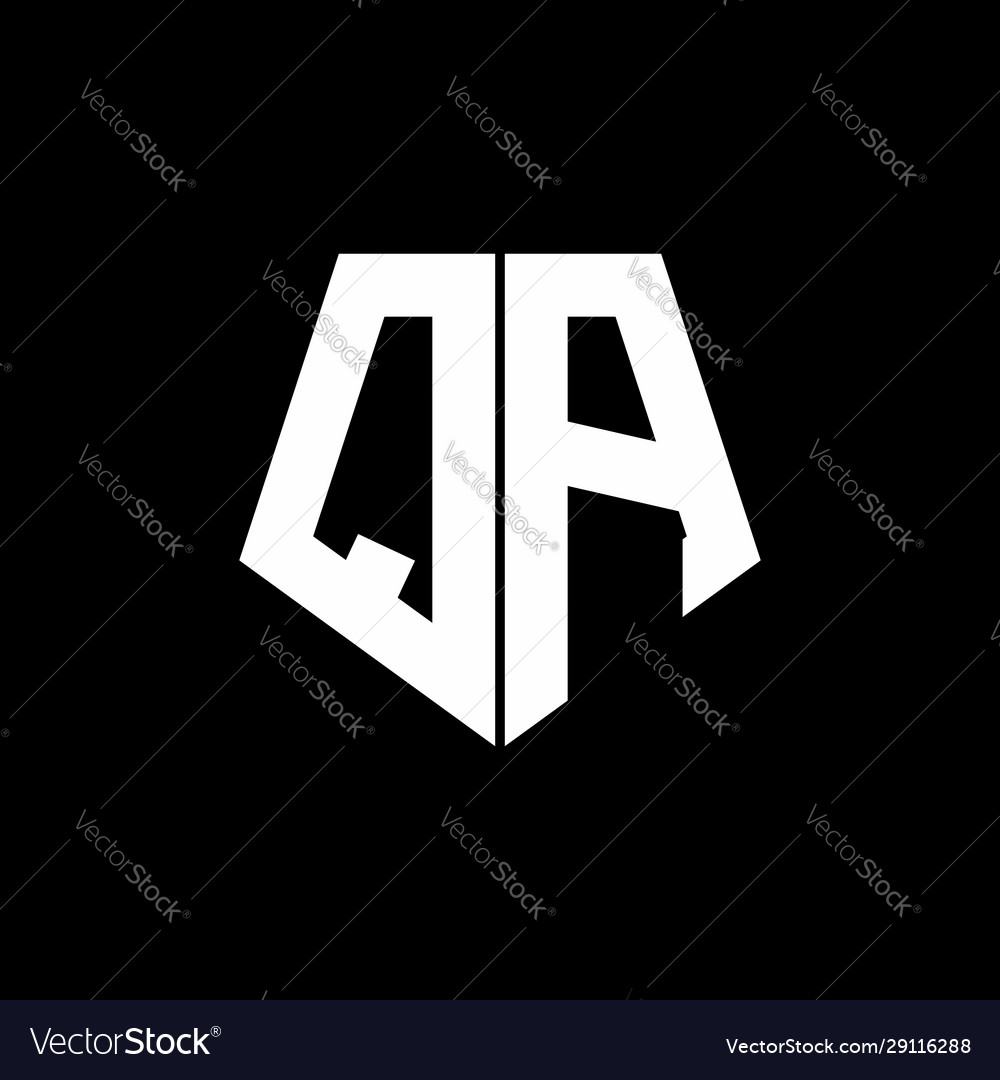 Qa logo monogram with pentagon shape style design