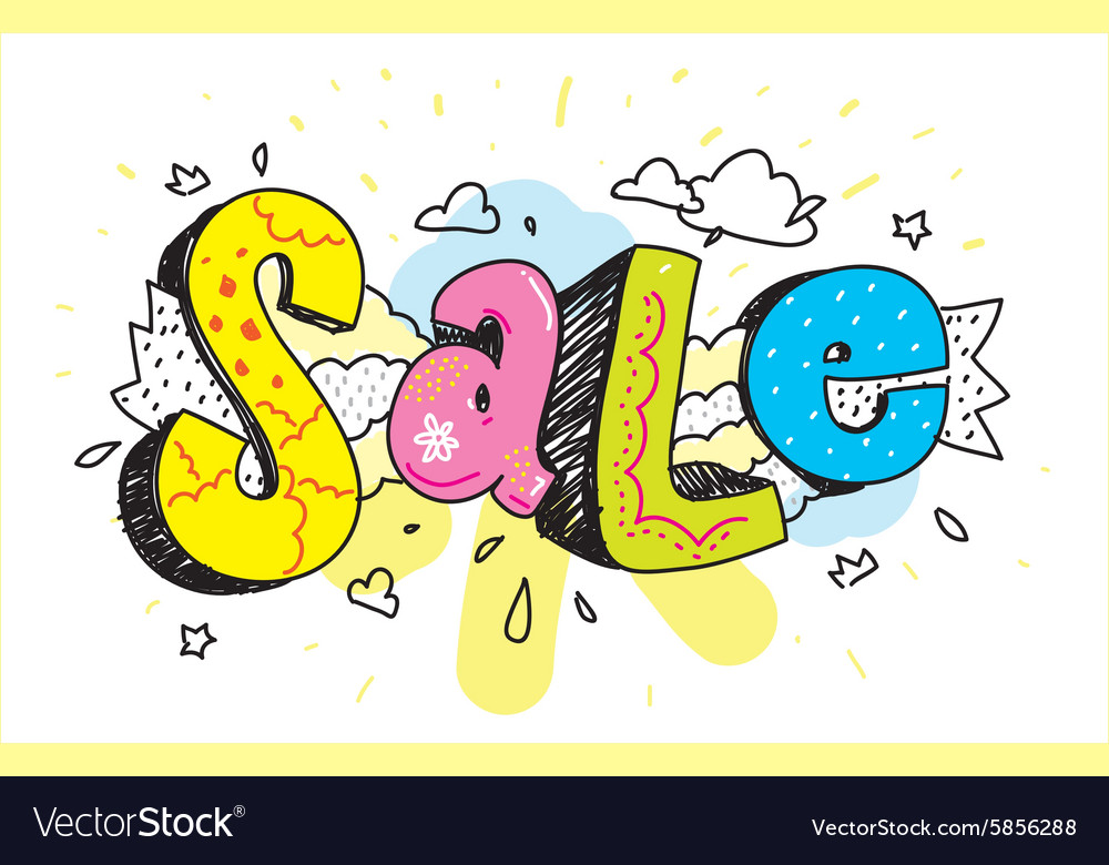 Sale Inscription For Card Or Banner Graffiti Vector Image