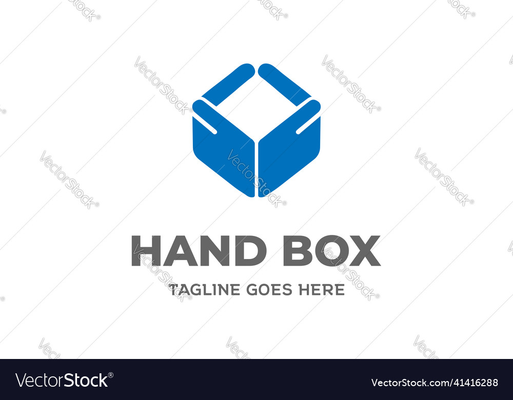 Simple minimalist hand cube square box