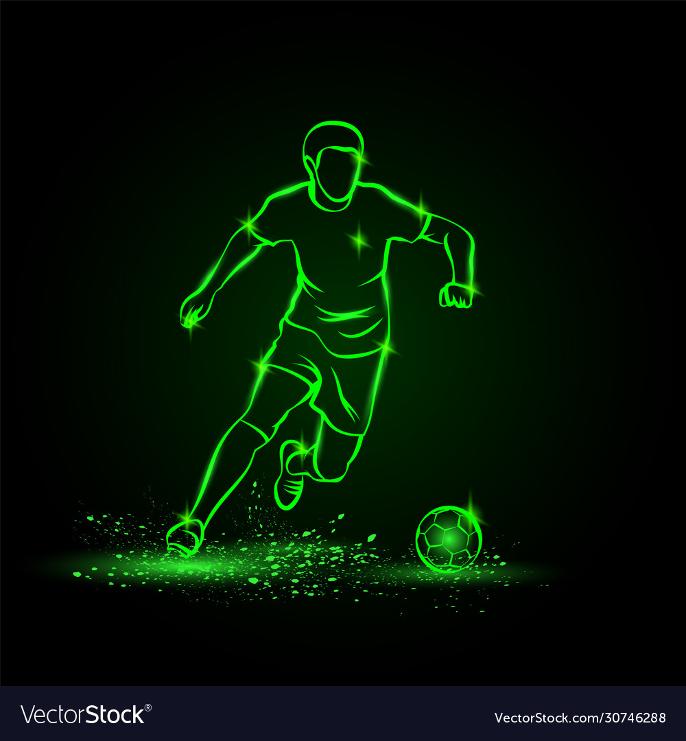 Premium Vector  Abstract silhouette art of male soccer player dribbling a  ball