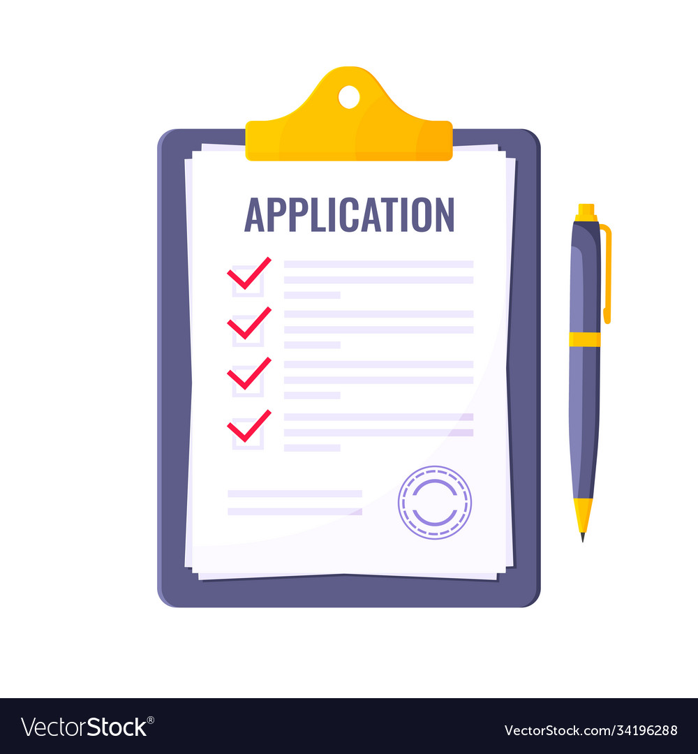 Submit application document form flat style design