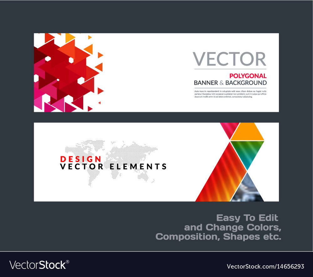 Abstract set of modern horizontal website