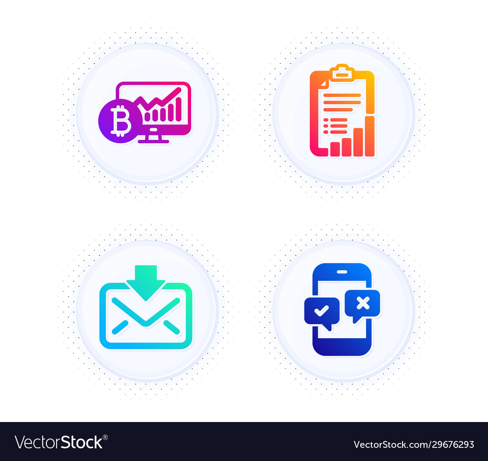 Bitcoin chart checklist and incoming mail icons