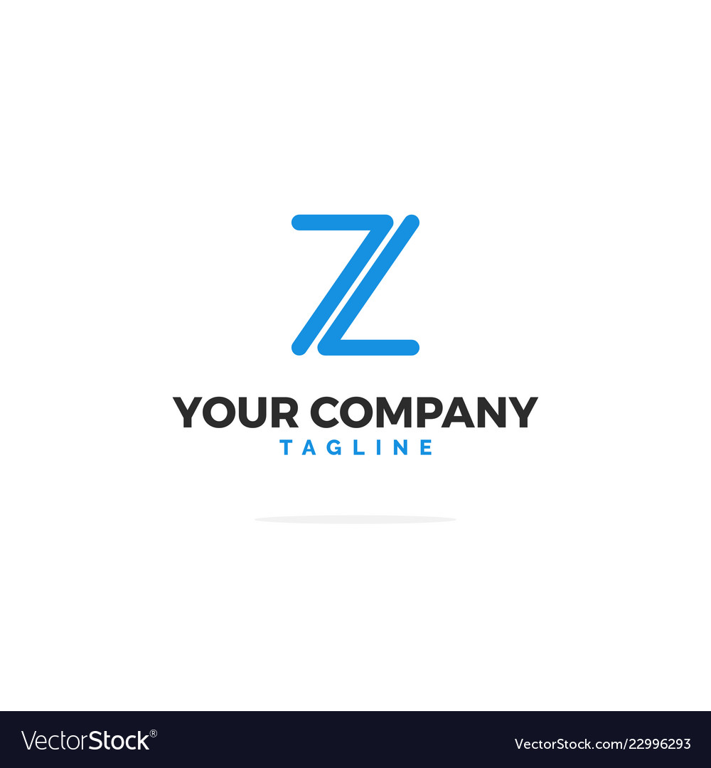 Blue logo letter z diagonal split Royalty Free Vector Image