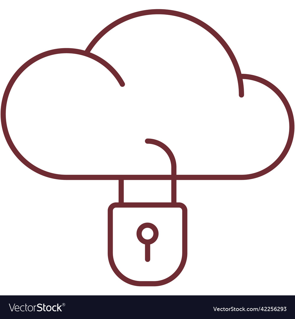 Cloud data under lock icon privacy secure