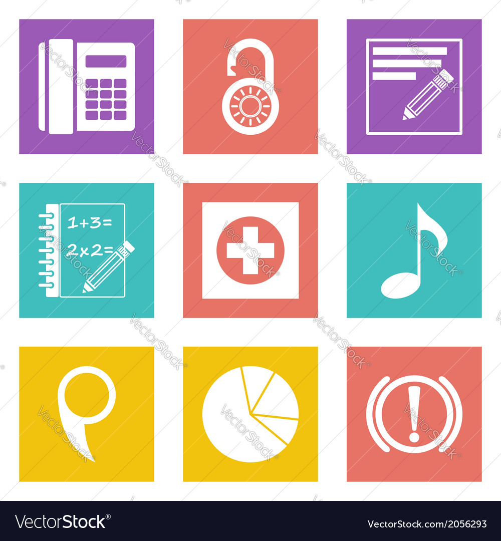 Color icons for web design set 36