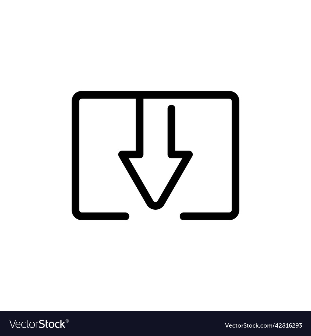 Down arrow icon with rectangle suitable vector image Down arrow icon with rectangle suitable