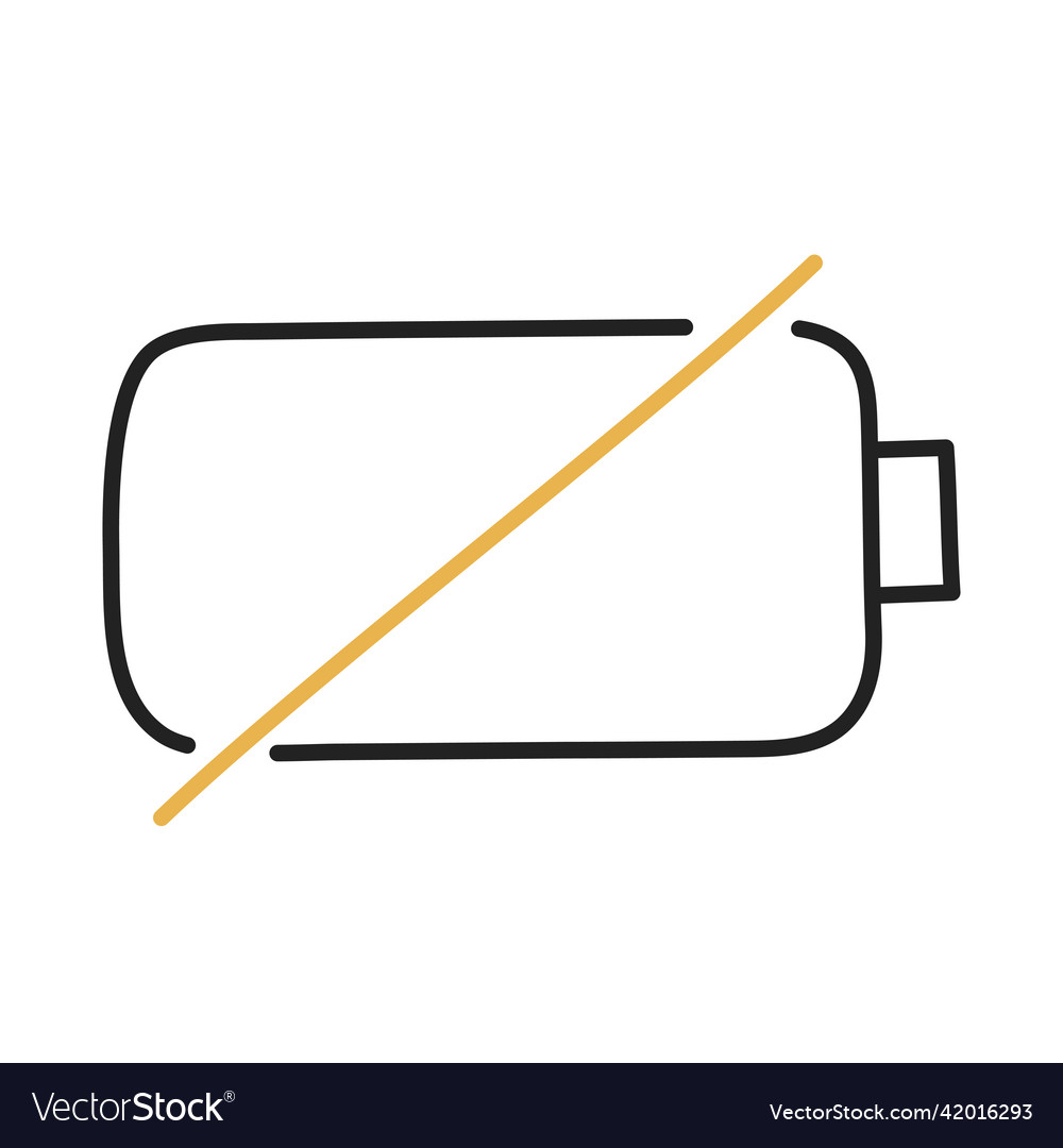 Empty battery hand drawn ev doodle icon