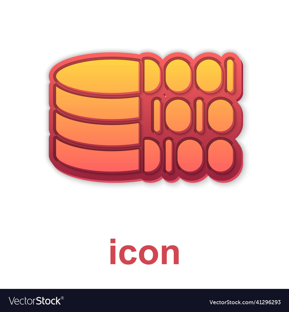 Gold binary code icon isolated on white background vector image Gold binary code icon isolated on white background