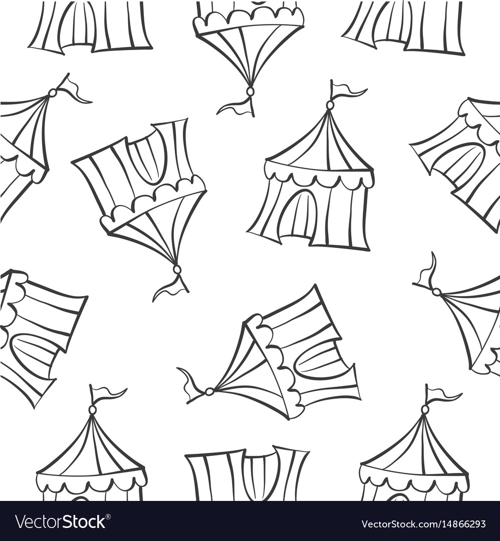 Hand draw tent circus doodles Royalty Free Vector Image