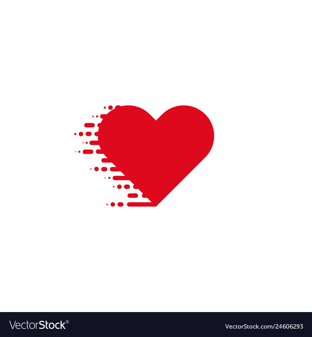 Heart icon red colored in linear style vector image Heart icon red colored in linear style
