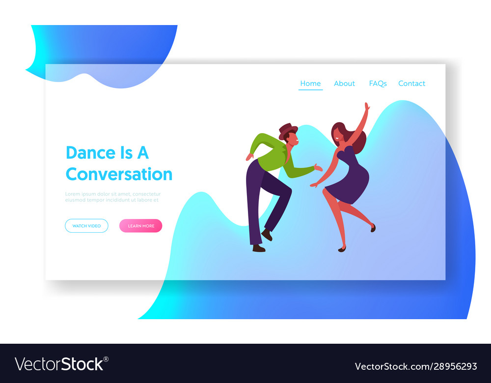 Latin samba class training website landing page vector image Latin samba class training website landing page