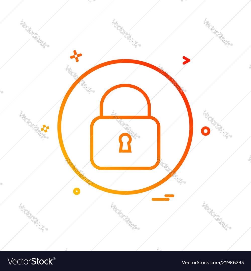 Lock basic icon design vector image Lock basic icon design