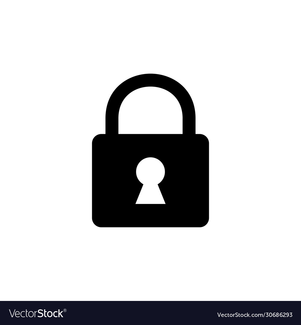 Lock icon isolated on white background encryption Vector Image Lock icon isolated on white background encryption