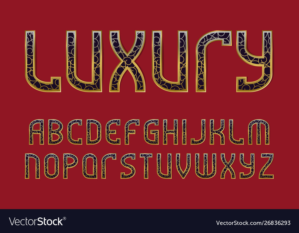 Luxury patterned alphabet golden ornament