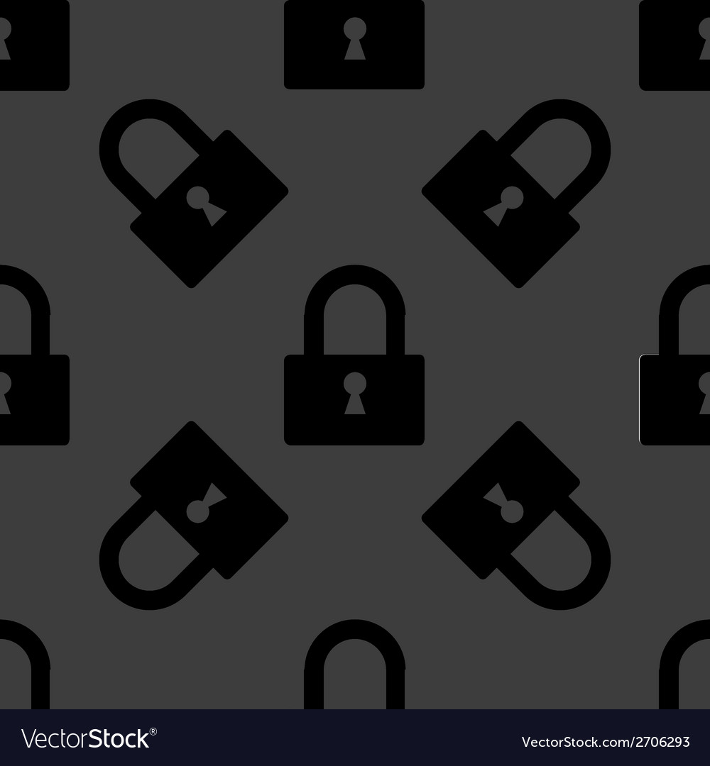 Padlock web icon flat design seamless pattern