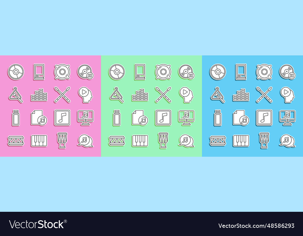 Set line musical note in speech bubble computer vector image Set line musical note in speech bubble computer