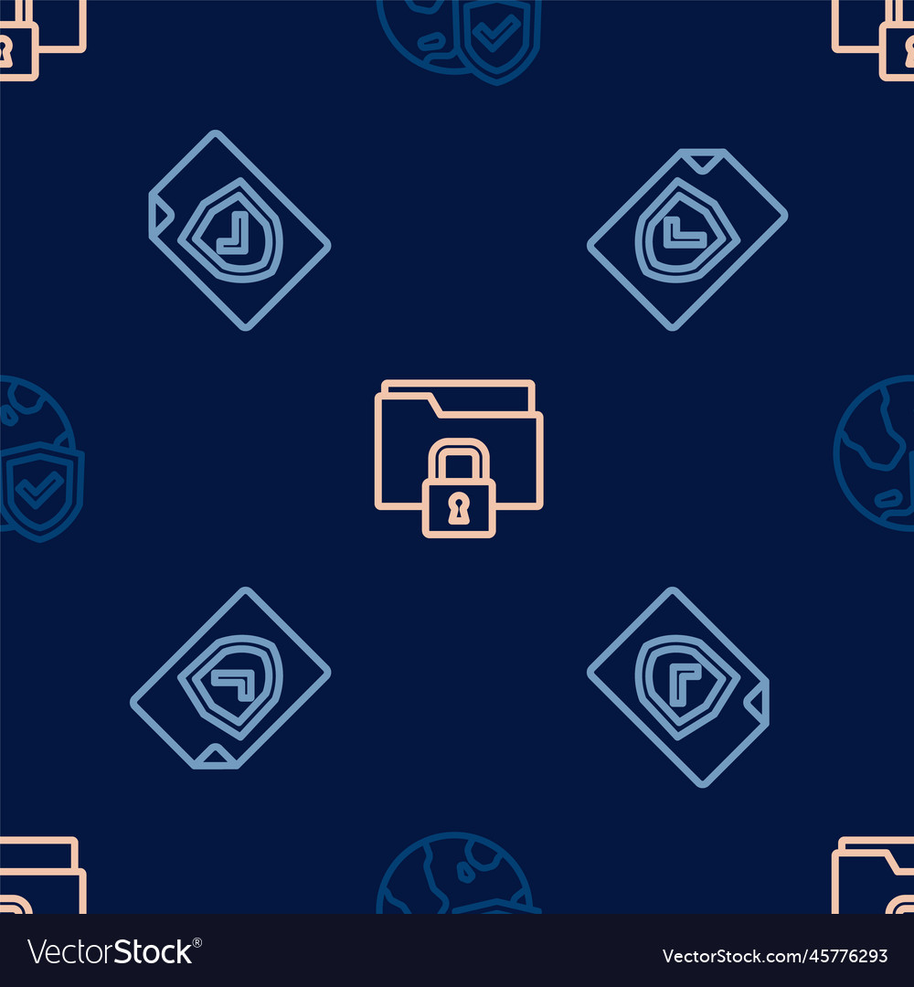 Set line shield with world globe contract