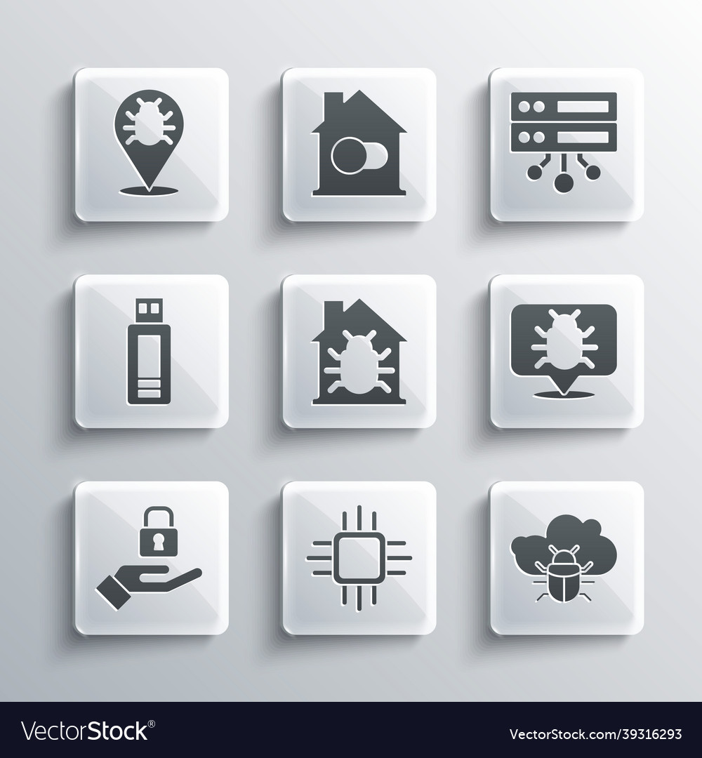 Set Prozessor mit Mikroschaltungen cpu System Bug vector image Set Prozessor mit Mikroschaltungen cpu System Bug