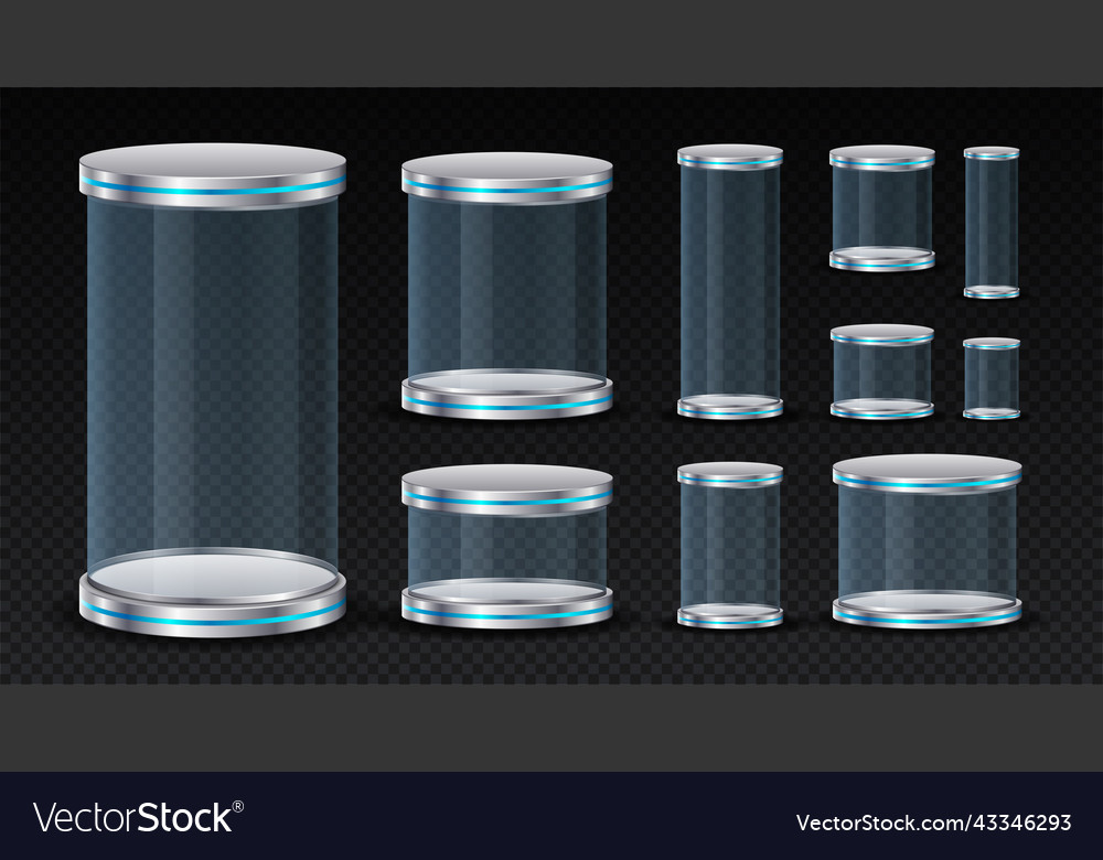 Transparent glass cylinders Royalty Free Vector Image