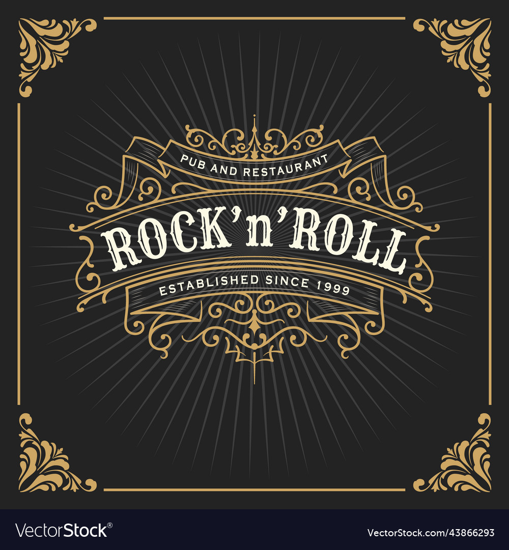 Vintage luxury logotype banner template design vector image Vintage luxury logotype banner template design