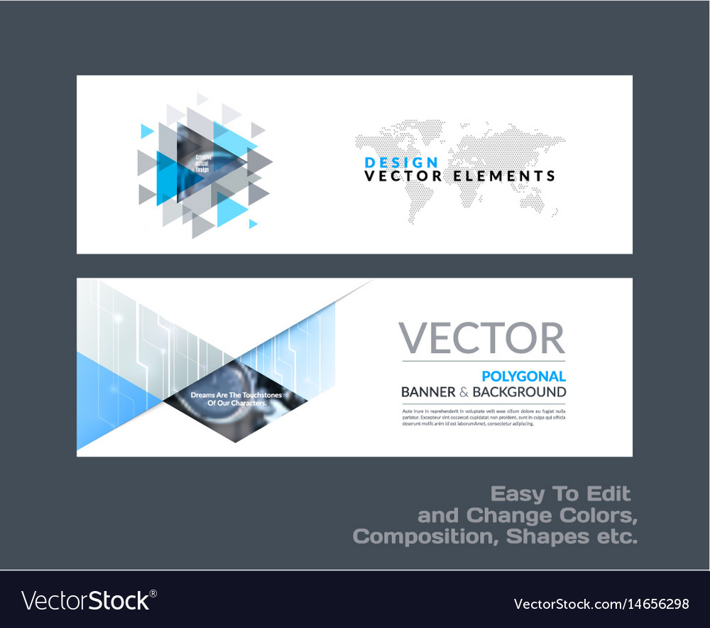 Abstract set of modern horizontal website