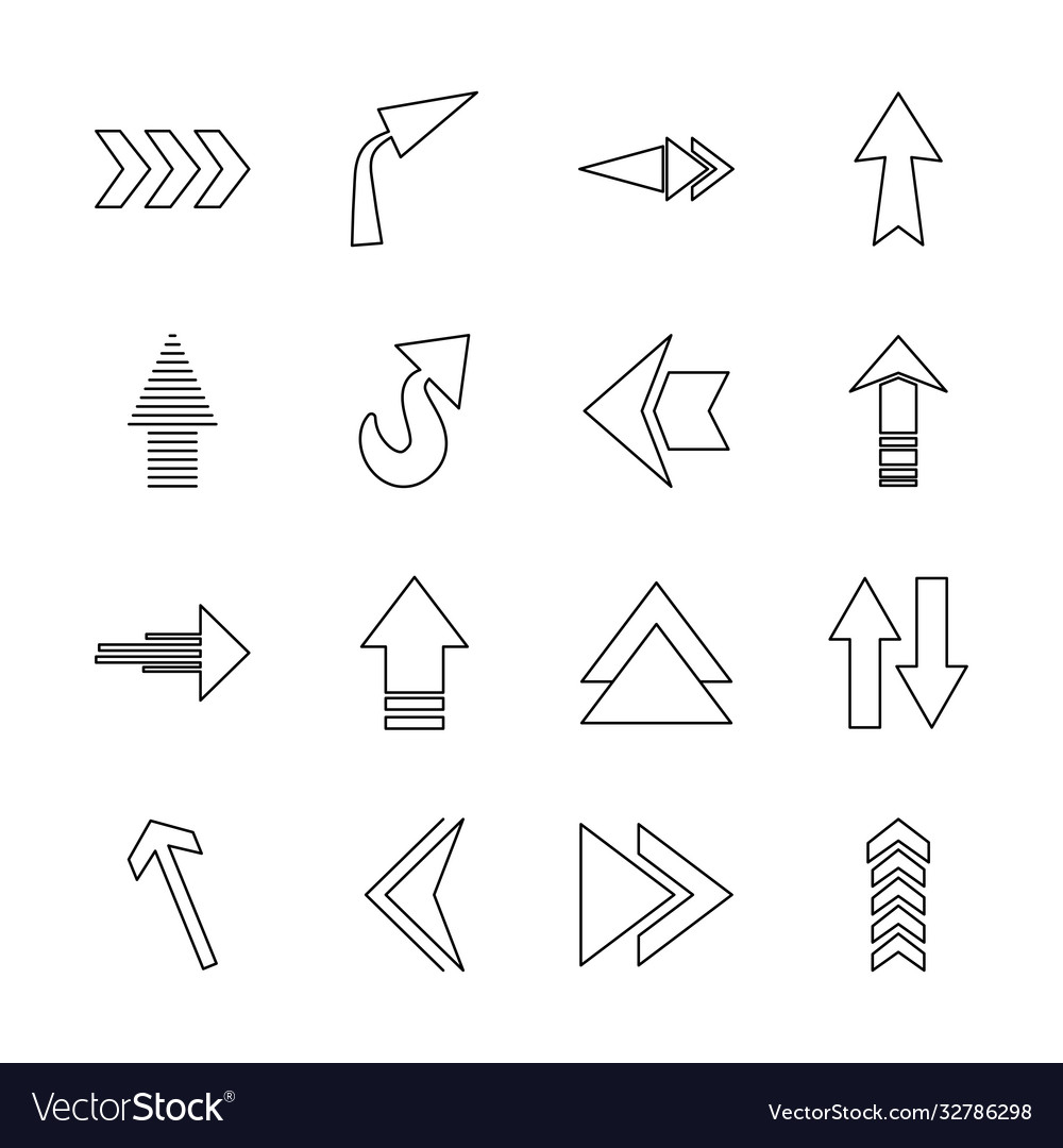 Arrows up icon set line style